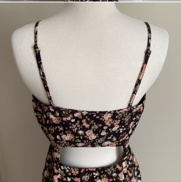 Pins & Needles Black Floral Cut Out Maxi Dress Size 6 - Picture 6 of 9
